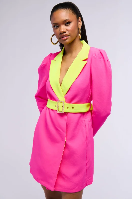 MAJOR THROWBACK NEON BLAZER DRESS Women's Party Jacket