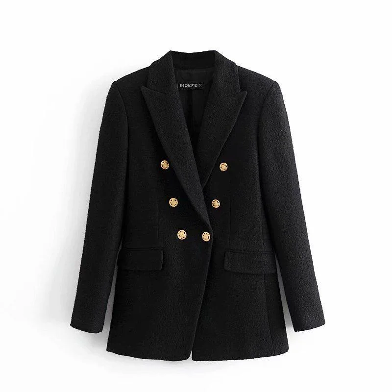 Malota Statement Tweed Blazer in Black Women's Fashion Blazer