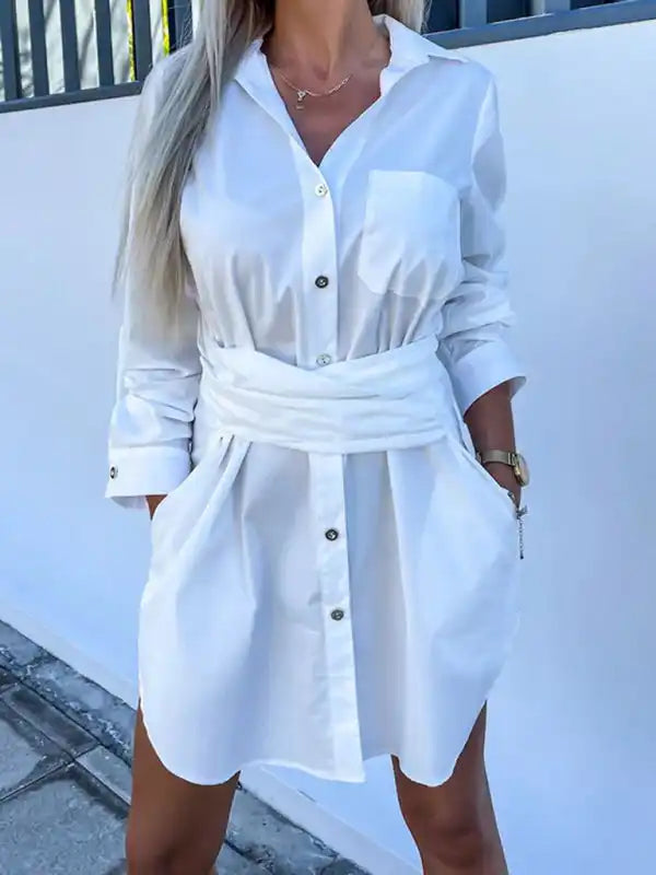 New lace-up cardigan multi-color roll-sleeve shirt dress Asymmetrical,ymmetric Pencil Cardigan New lace-up cardigan multi-color roll-sleeve shirt dress Asymmetrical,ymmetric Pencil Cardigan