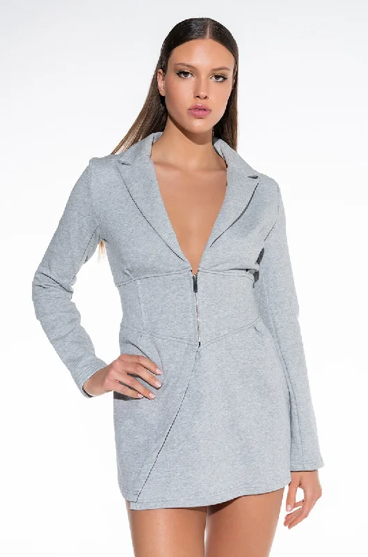 NO SLEEP BLAZER DRESS HEATHER GREY Women's Elegant Blazer