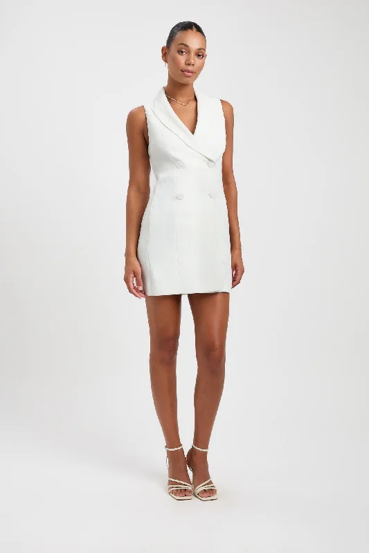 Oyster Sleeveless Blazer Dress Women's Custom Jacket
