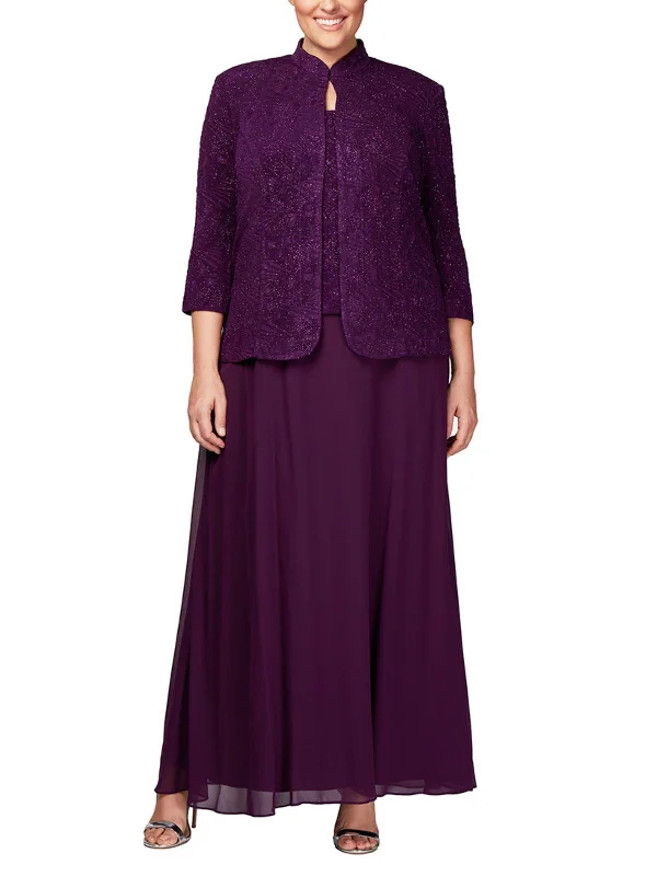 Plus Womens 2PC Jacket Evening Dress Satin Jacket Silk Jacket Chiffon Jacket