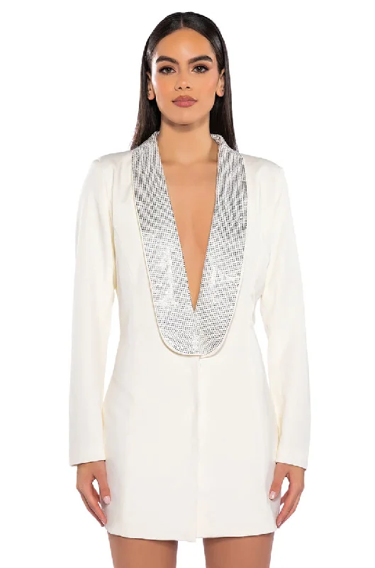 PRETTIEST PROBLEM DEEP V BLAZER MINI DRESS Women's Elegant Suit