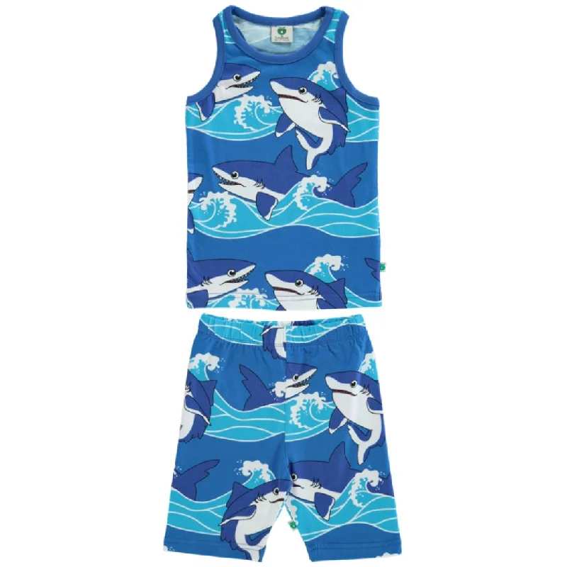Sharks Tank Top and Bike Shorts Set print tank top