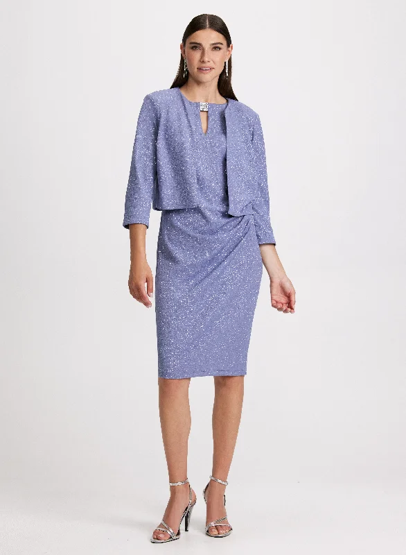 Shimmer Dress & Jacket Set Bomber Jacket Anorak Windbreaker