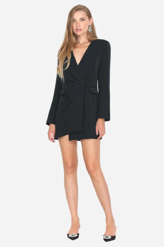 Adelyn Rae Stefani Asymmetrical Blazer Dress in Black Women's Elegant Jacket