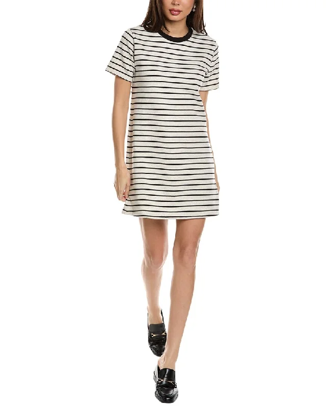 Theory Heavy Knit T-Shirt Dress Zippered Front Buttoned Front Snap Front