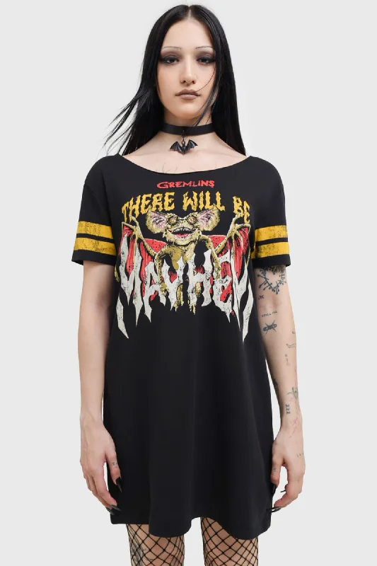 Trouble Maker T-Shirt Dress Rayon Fabric Velvet Fabric Corduroy Fabric