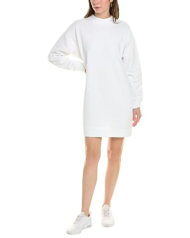 Vince Sweatshirt Mini Dress Hoodie with Tied Waist Feminine Flattering