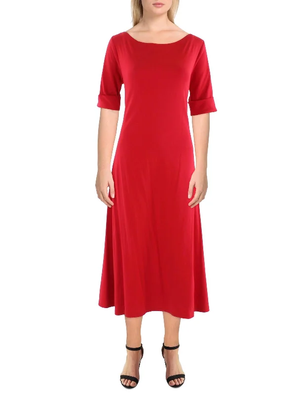 Womens Comfy Midi T-Shirt Dress Real Fur Shearling Chenille