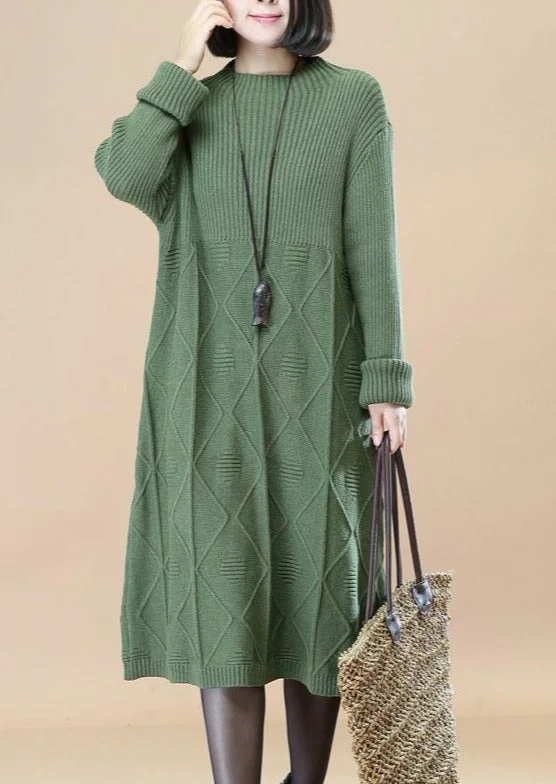 2018 spring green sweater dresses casual pullover vintage sweaters Zipper Front Cardigan