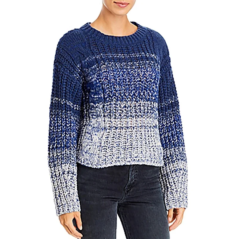 525 America Womens Crewneck Shirt Pullover Sweater Flutter Sleeve Feminine