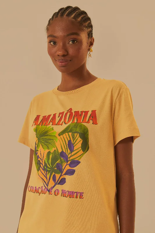 Amazonia Coracao E O Norte Fit T-Shirt Cashmere Blend Cotton Blend Poly Blend