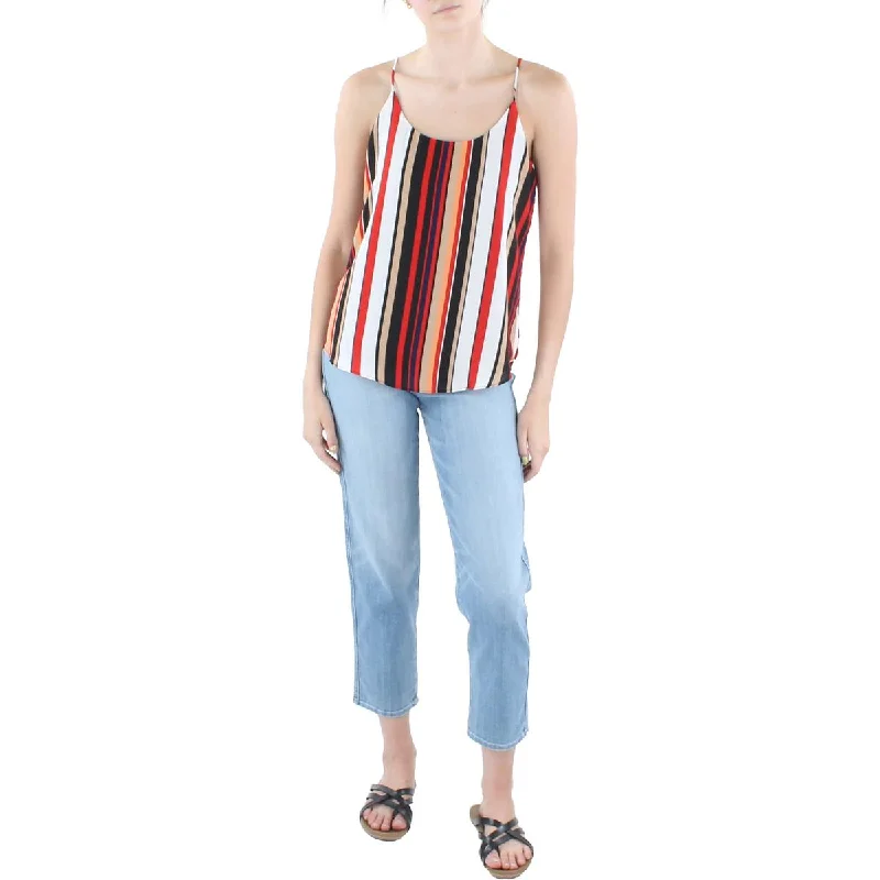 Anne Klein Womens Striped Cami Tank Top crew neck tank