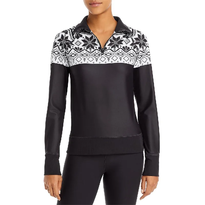 Aqua Womens Workout Activewear Pullover Top Button Front Sweater