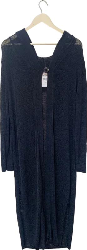 Aracdis Black Hooded Cardigan uk 22/24 Patchwork Embroidered Appliqued
