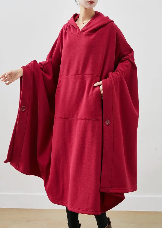 Mulberry Cotton Sweatshirts Dress Winter Hoodie with Patch Decorative Personalized