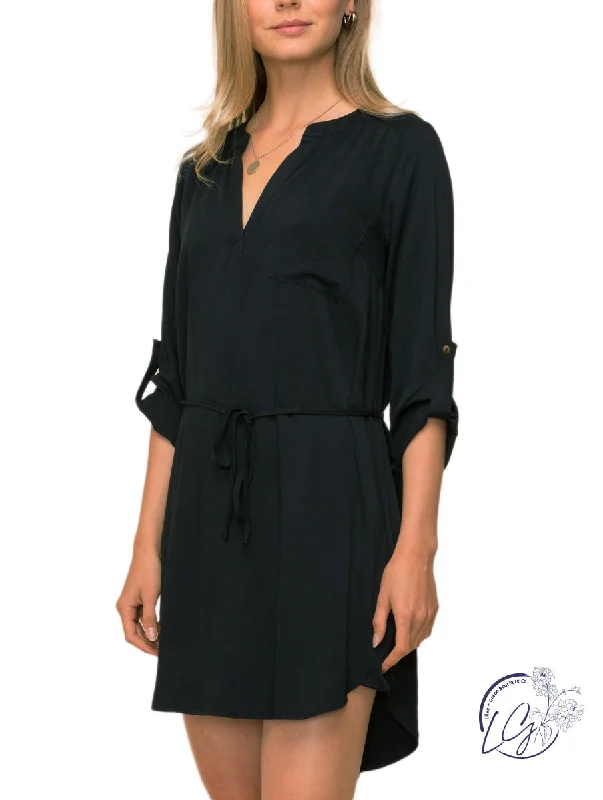 Autumn Vibes Belted T-Shirt Dress Fitted T-Shirt Seamless Stretchy