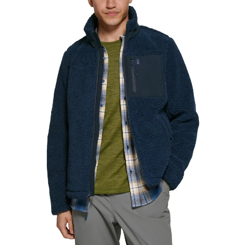 BASS OUTDOOR Mens Faux Fur Short Teddy Coat Puff Sleeve Blazer