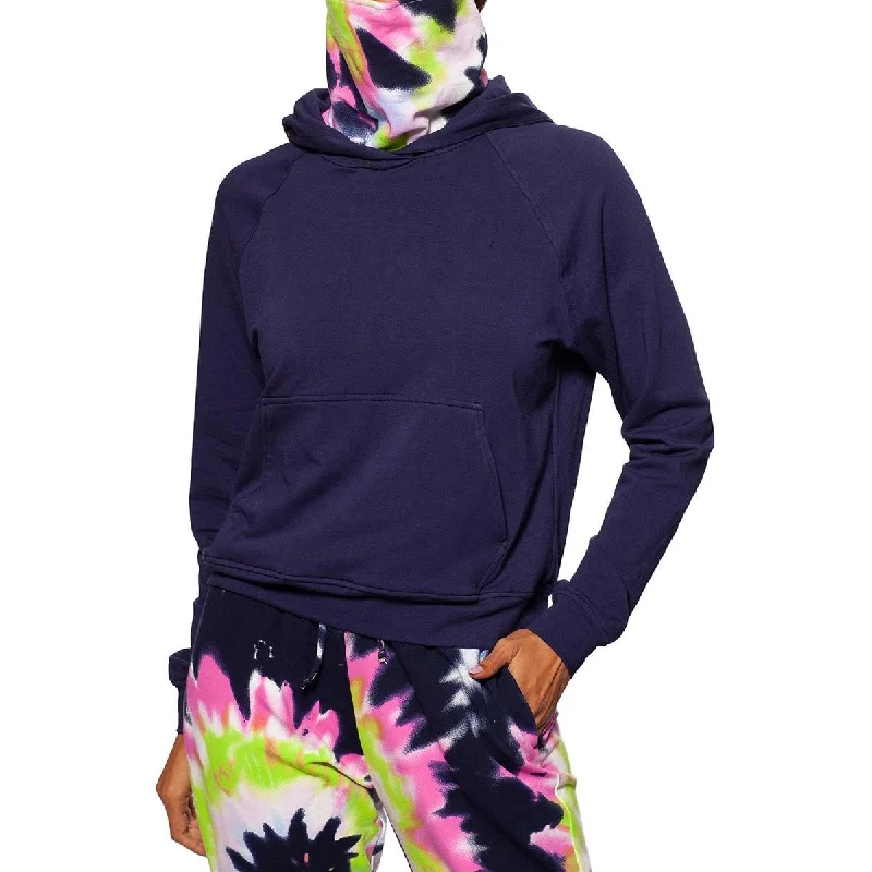 Betsy & Adam Womens Tie Dye Sweatshirt Hoodie Hoodie with Exposed Zipper Edgy Industrial