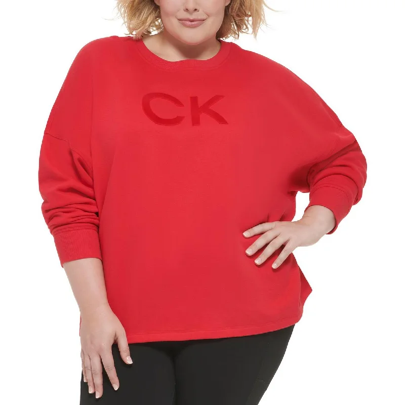 Calvin Klein Performance Womens Plus Crewneck Fitness Sweatshirt Hoodie with Hood Adjustable Protection Calvin Klein Performance Womens Plus Crewneck Fitness Sweatshirt Hoodie with Hood Adjustable Protection