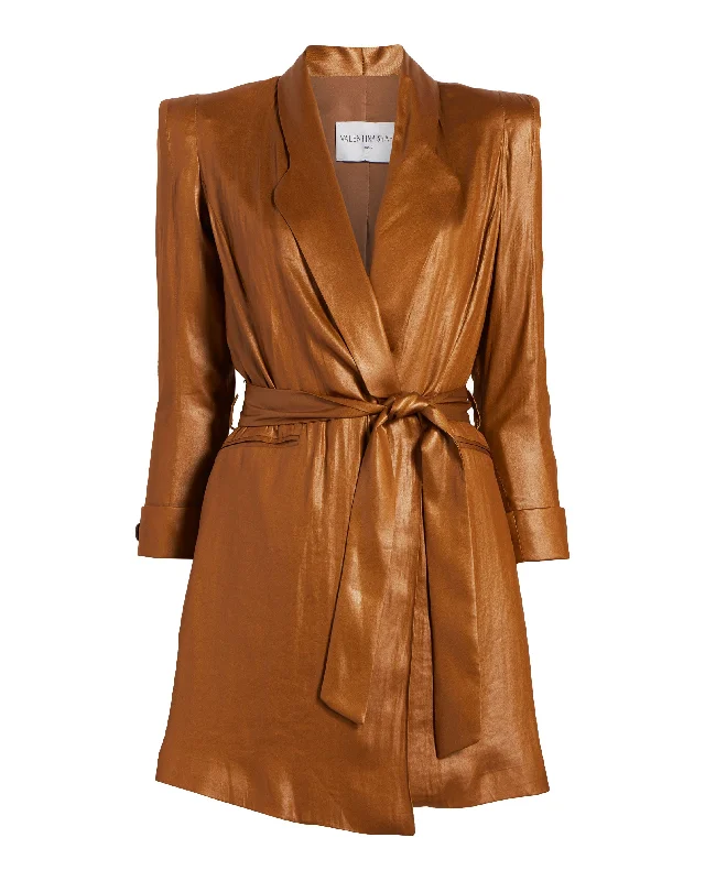 Carlotta Black Blazer Dress Summer Leather Women's Lightweight Blazer