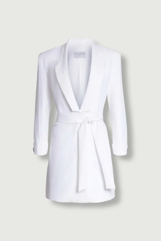 CARLOTTA BLAZER DRESS- WHITE Women's Trench Blazer