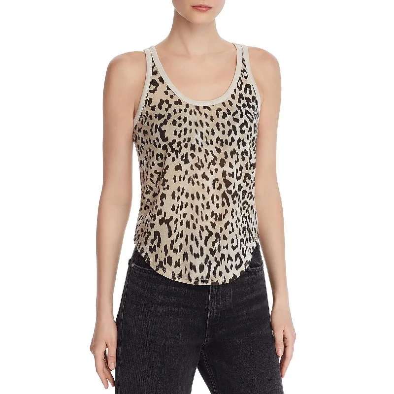 Chaser Womens Animal Print Racerback Tank Top charcoal tank top