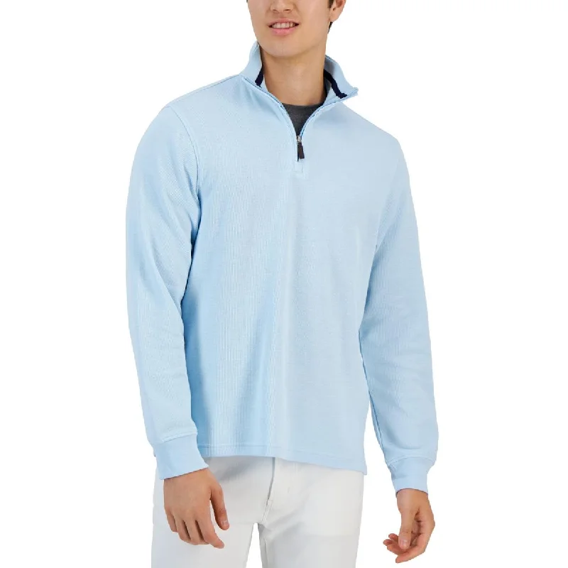 Club Room Mens 1/4 Zip Mock Neck Sweatshirt Hoodie with Hem Detail Decorative Unique Club Room Mens 1/4 Zip Mock Neck Sweatshirt Hoodie with Hem Detail Decorative Unique