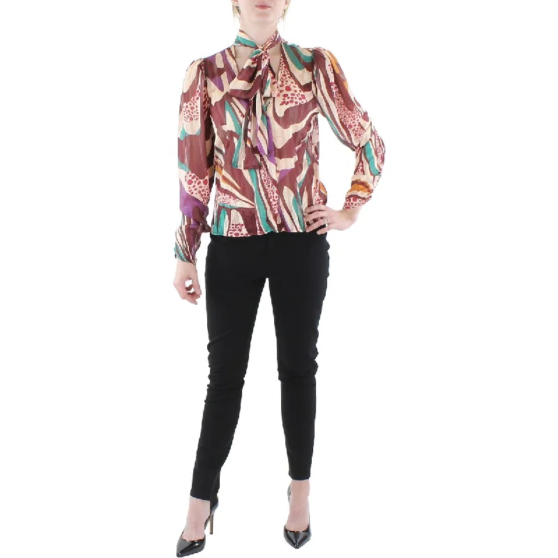 CQ by CQ Womens Front Knot Button Down Pullover Top Tight Sleeve Top