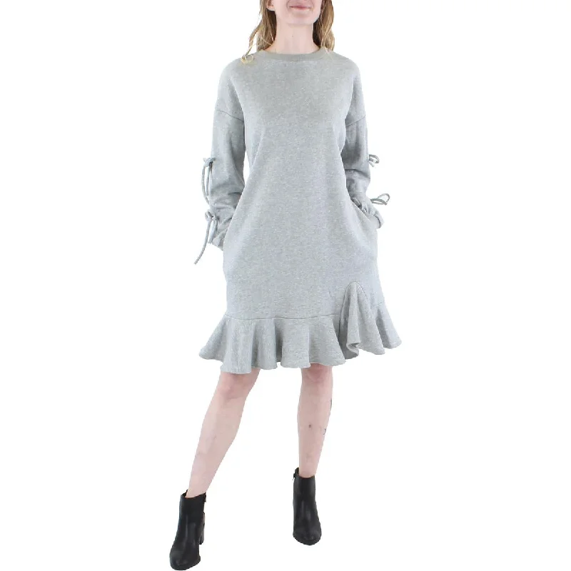 CQ by CQ Womens Grommet Ruffled Sweatshirt Dress Hoodie with Hem Drawcord Adjustable Customizable CQ by CQ Womens Grommet Ruffled Sweatshirt Dress Hoodie with Hem Drawcord Adjustable Customizable