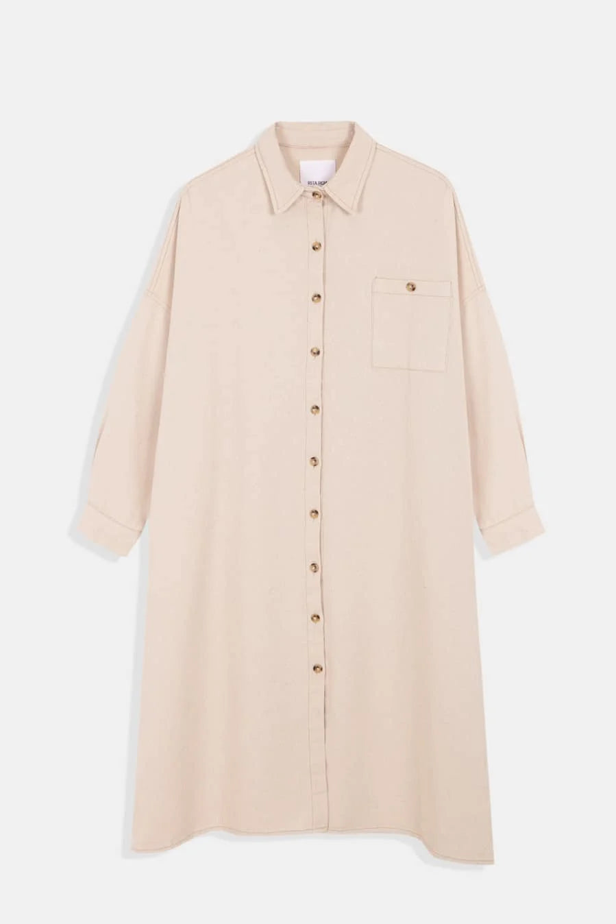Beige Pica Coat Thick Layered Jacket