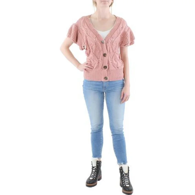 Driftwood Womens Cap Sleeves V Neck Cardigan Sweater Denim Fabric Leather Fabric Suede Fabric Driftwood Womens Cap Sleeves V Neck Cardigan Sweater Denim Fabric Leather Fabric Suede Fabric