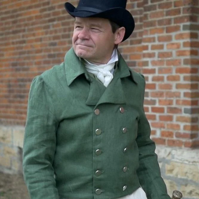 Early 19th Century Tailcoat in Linen Belted Crossover Blazer
