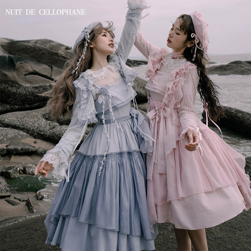 Nuit De Cellophane~A Thousand Moonfalls~Elegant Lolita JSK Dress Thin Cardigan Machine Wash Dry Clean Hand Wash Nuit De Cellophane~A Thousand Moonfalls~Elegant Lolita JSK Dress Thin Cardigan Machine Wash Dry Clean Hand Wash