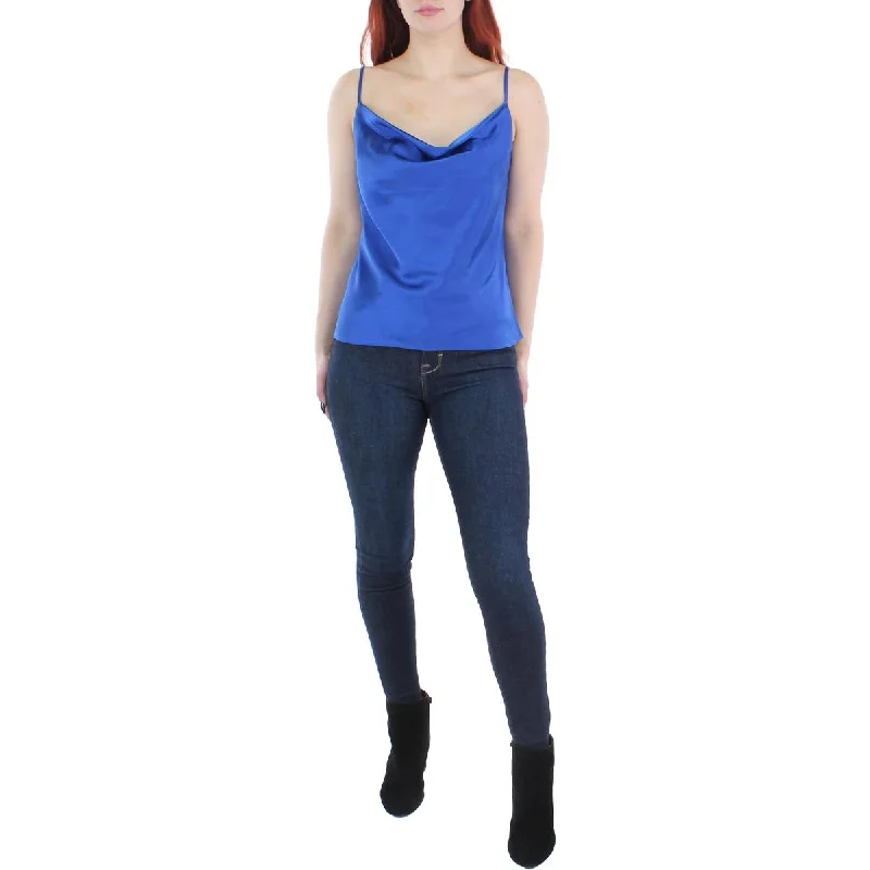 Endless Rose Womens Satin Cowl Neck Tank Top ivory tank top
