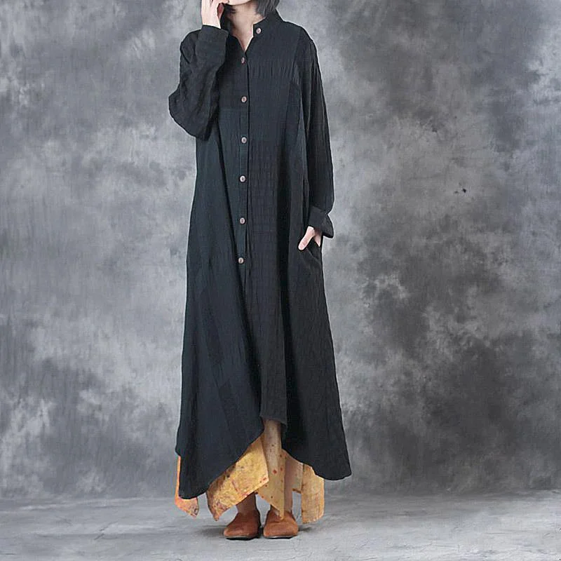 fine linen black long cotton dresses caftans long trench coats plus size asymmetric hem Lightweight Utility Jacket fine linen black long cotton dresses caftans long trench coats plus size asymmetric hem Lightweight Utility Jacket