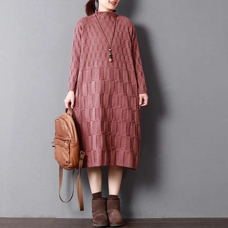 Fine red long knit sweaters plus size clothing high neck spring dresses baggy pullover Turtleneck Warm Pullover Fine red long knit sweaters plus size clothing high neck spring dresses baggy pullover Turtleneck Warm Pullover