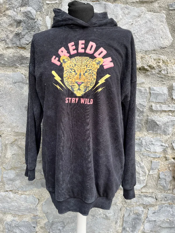 Freedom long hoodie  11-12y (146-152cm) Hoodie with Metallic Shiny Futuristic