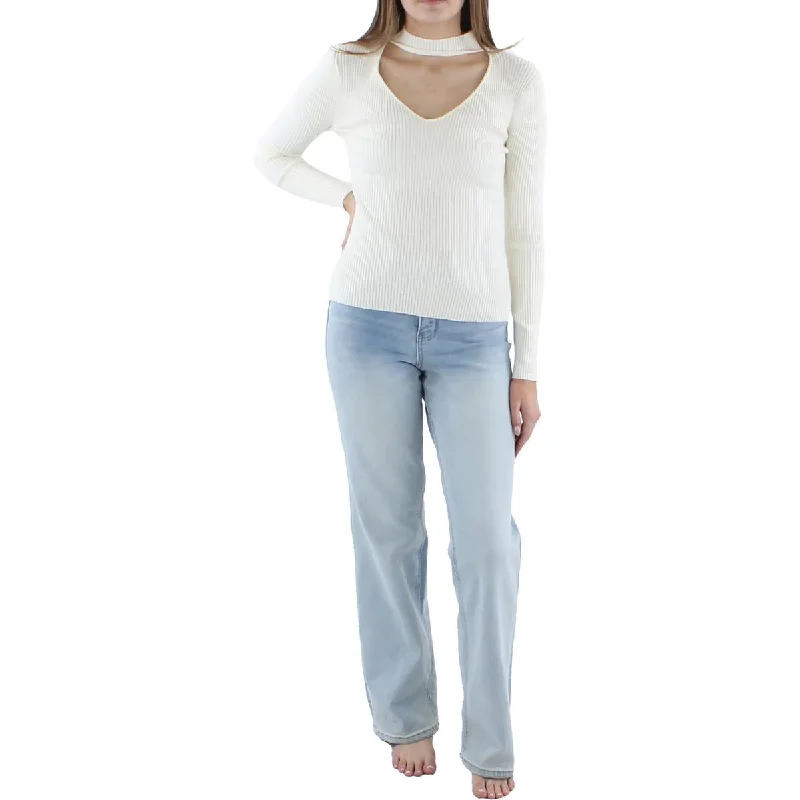 Generation Love Womens Ribbed Knit Cutout Pullover Top Sarouel Sleeve Pullover