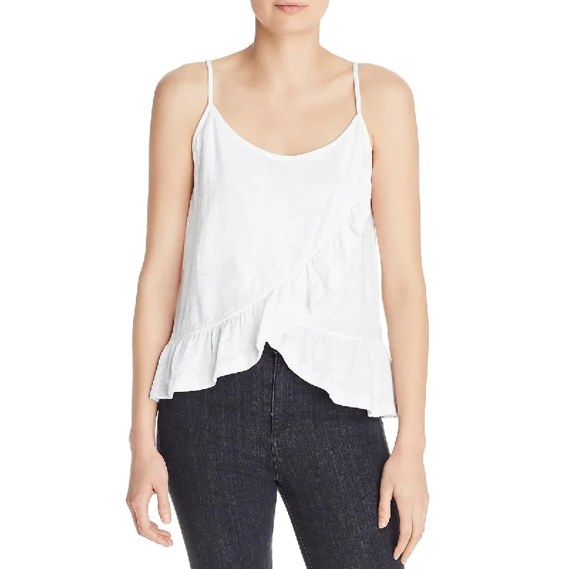 Goldie Womens Sheer Cropped Tank Top cold shoulder tank
