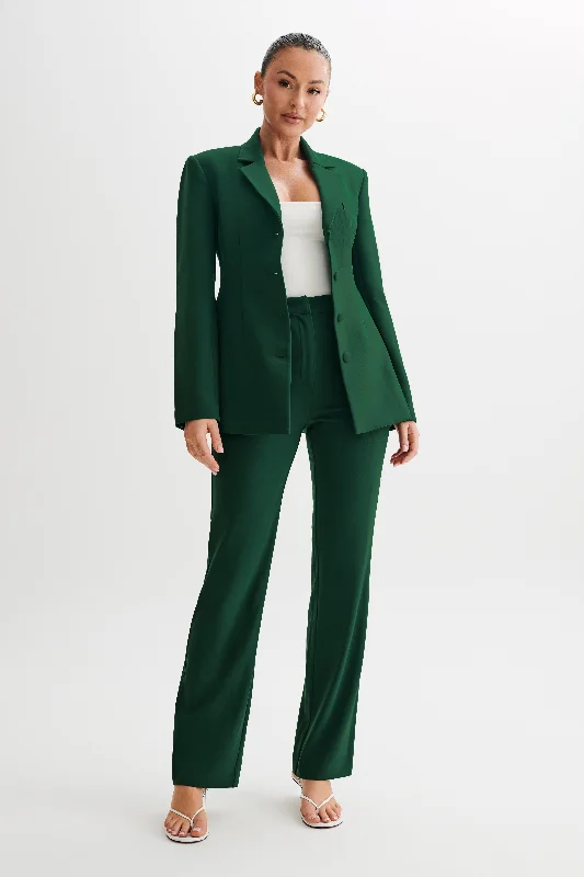 Greer Hourglass Suiting Blazer - Forest Green Women's Premium Blazer