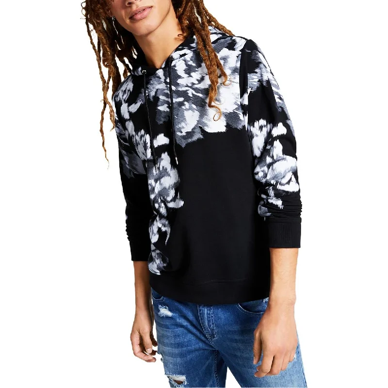 INC Mens Floral Pullover Hoodie Puff Sleeve Stylish