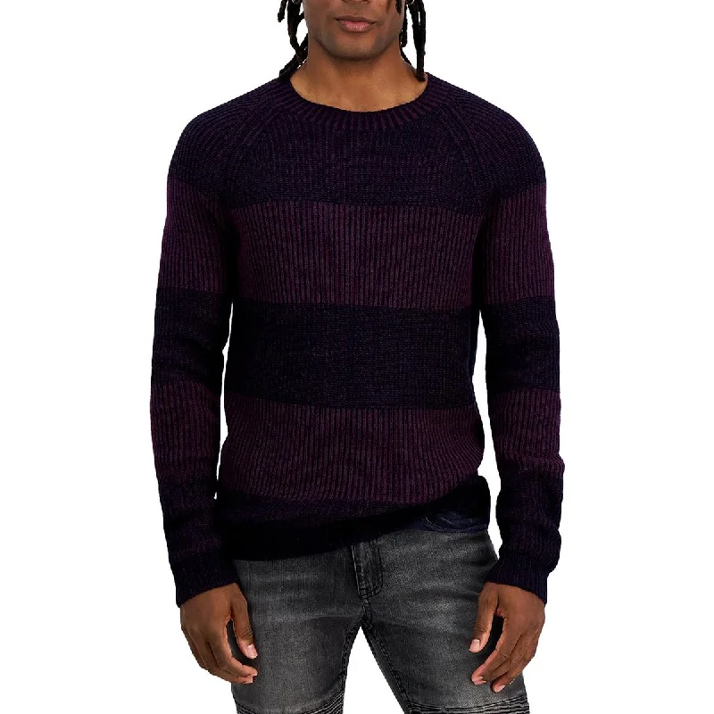 INC Mens Ribbed Pullover Crewneck Sweater Box Sleeve Comfort