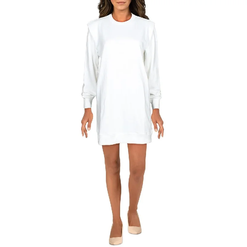 INC Womens Shoulder Pads Crew Neck Sweatshirt Dress Hoodie with Turtle Neck Cozy Winter