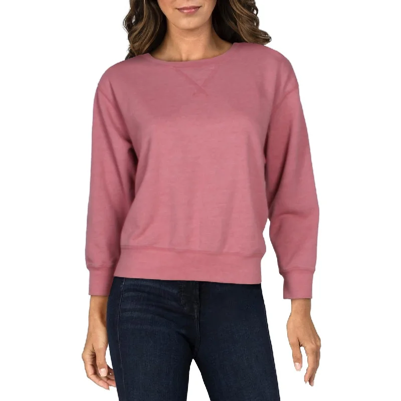 Joe's Womens Ava Heathered Crew Neck Sweatshirt Hoodie with Exposed Zipper Edgy Industrial