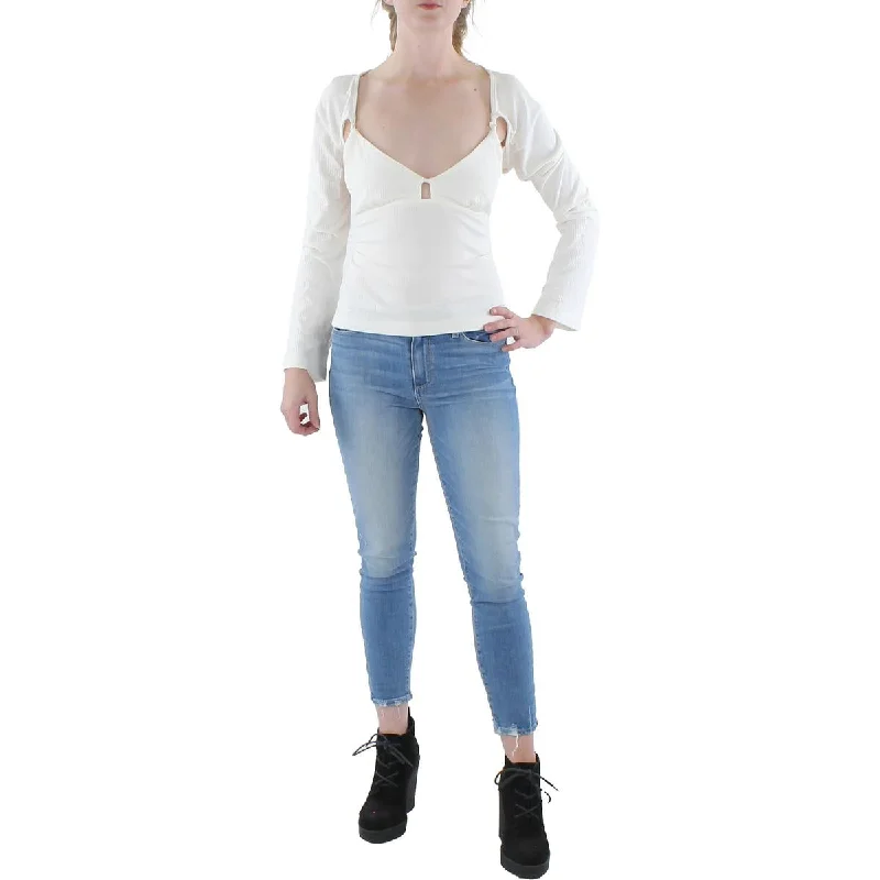 Jonathan Simkhai Womens Dakota Modal Open Back Pullover Top Angora Wool Cozy