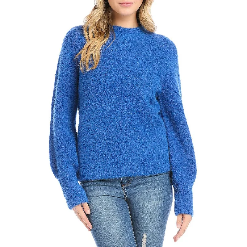 Karen Kane Womens Blouson Sleeve Crew Neck Pullover Sweater Seamless Knit Pullover