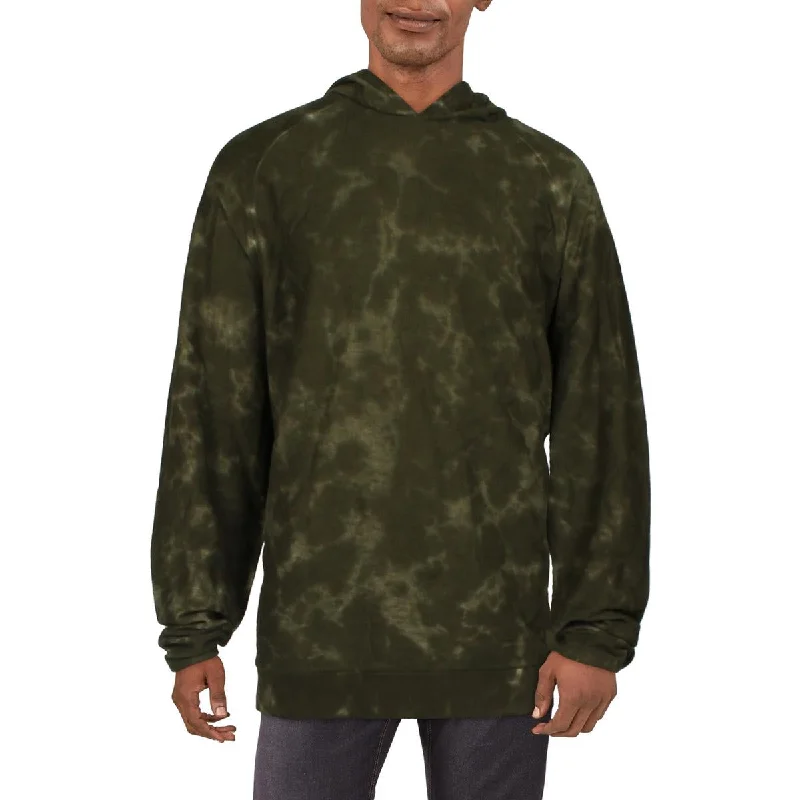 Karl Lagerfeld Paris Mens Tie-Dye Sweatshirt Hoodie Hoodie with Rolled Sleeves Casual Relaxed