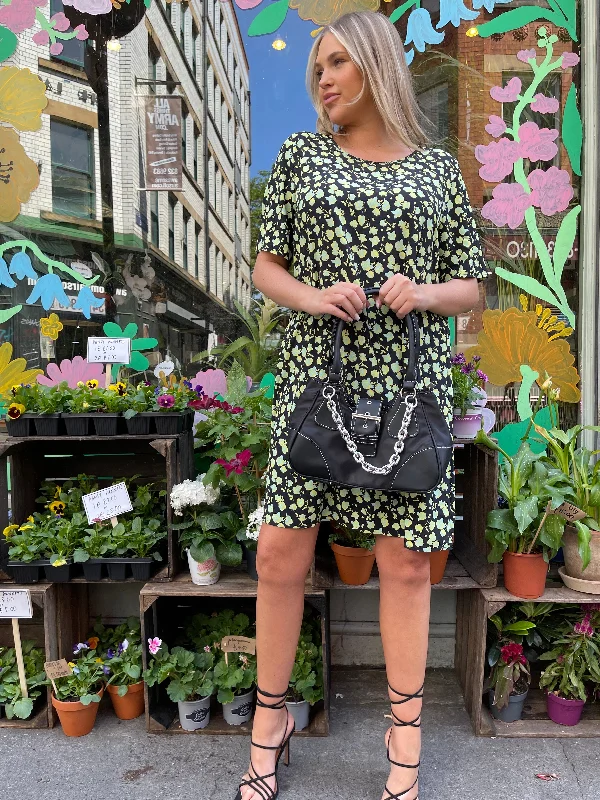 Green Rose T-Shirt Mini-Dress Layered Multi-layer Single Layer